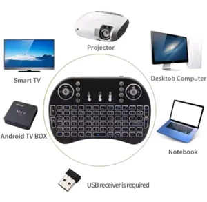 Mini Wireless Tastatur i8 mit Hintergrundbeleuchtung - Touchpad, universelle Kompatibilität - Bild 1 von 14