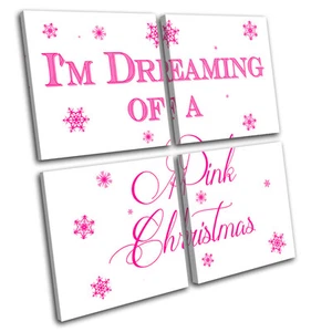 Weihnachten Rosa Typ Religion LEINWAND WANDBILD Bild Druck VA - Bild 1 von 1