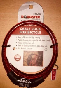 Kombinationskabel Fahrradschloss 4-stellig Code Schlösser Fahrradschlüssel Radfahren Stahldraht UK - Bild 1 von 3