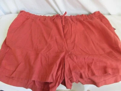 Pantalones Cortos Faded Glory Plus 22W Mezcla de Lino Arcilla Color Ladrillo Cintura Elastizada Nuevos con Etiquetas Foto 1 de 4