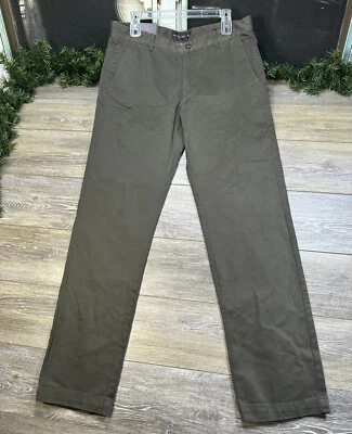 Pantalón Negro Marrón 1826 Talla 32 X 32 NUEVO CON ETIQUETAS Verde Chino Pierna Recta Oliva Foto 1 de 4