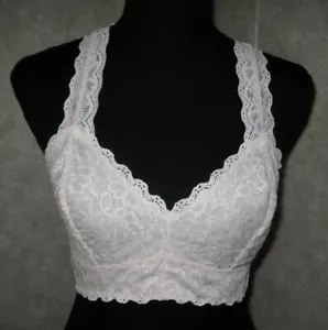 Felina Lingerie pale pink lined lace wireless bralette size M - Picture 1 of 14