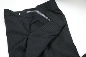 #922  Armani Collezioni Gray Striped Flat Front Pants Size 31 - Picture 1 of 4
