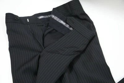 #922 Pantalones Armani Collezioni Gris Rayas Frente Plano Talla 31 Foto 1 de 4