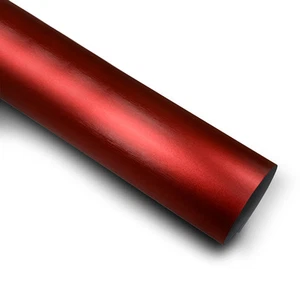 10,11€/m² Autofolie Matt Chrom metallic gebürstet Rot 11m x 152cm Luftkanäle - Bild 1 von 1