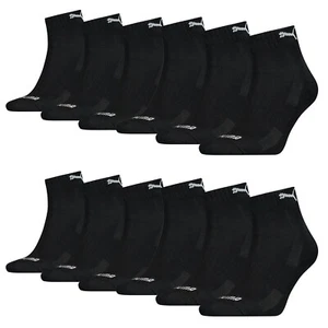 12 Paar Puma Quarter Socken Frottee-Sohle Gr. 35-46 Unisex Cushioned Kurzsocken - Bild 1 von 5