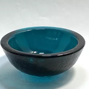 Blenko Glass 662 S Husted Teal Blue Salad Bowl • Heavy - Picture 1 of 2