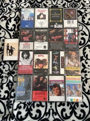 CLASSIC ROCK N ROLL CASSETTE TAPE COLLECTION LOT (17) CCR DOORS FLEETWOOD MAC - Image 1 of 4