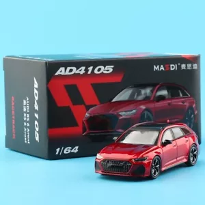 Modellino sportivo AL Masdi 1:64 rosso RS6 Avant Wagon pressofuso auto da collezione - Foto 1 di 8