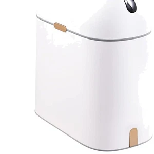 Stylish White Motion Sensor Trash Can with Butterfly Lid for Home and Office Use - Picture 1 of 11