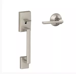 Schlage Front Entry Handle And Latitude Lever FE285- satin Nickel NEW - Picture 1 of 2