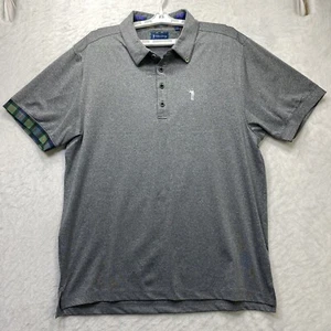William Murray Golf Camicia Polo Uomo L Grigio Plaid Performance Elasticizzata Casual - Foto 1 di 8
