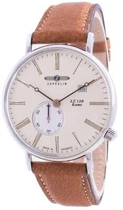 Zeppelin LZ 120 Rome Beige Dial Leather Strap 71345 Quartz Analog 50M Mens Watch - Picture 1 of 4