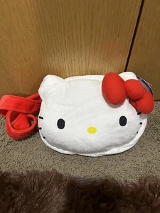 Hello Kitty Saniro Plüsch Handtasche rot Schleife und Riemen klein süß Neu mit Etikett - Bild 1 von 4