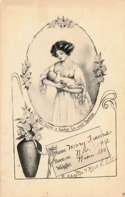 Postal anuncio de nacimiento cigüeña bebé (1) Foto 1 de 2