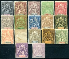 GABON 1904 Yvert 16-32 * SATZ 520€(S5075