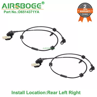 2X Sensor de velocidad de rueda ABS trasero izquierdo derecho para MAZDA 2 1,5 L 2011-2014 D6514371YA Foto 1 de 4