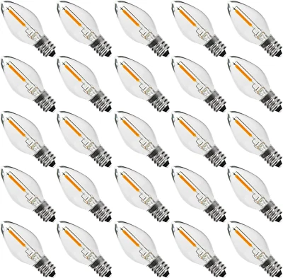 25PACK LED Night Light Bulbs, C7 Candelabra LED Light Bulbs, E12 Chandelier Base - Image 1 of 4