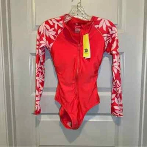 Neu mit Etikett All In Motion rosa/koralle Reißverschluss vorne Rashguard Einteiler Größe XS - Bild 1 von 12