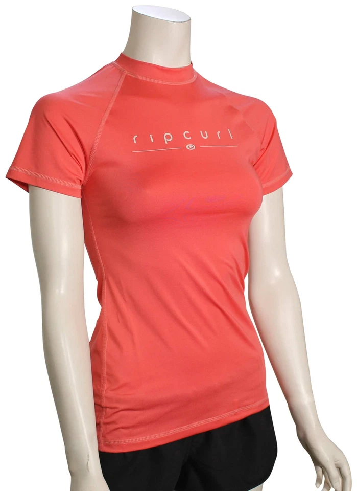 Rip Curl 女式 Golden Rays SS 冲浪衬衫 - 原装珊瑚色 - 全新 — 第 1/1 张图片