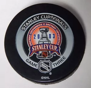 Stanley Cup Finals Game Game Three 2003 Puck Mighty Ducks Vs New Jersey Devils 3 - Picture 1 of 2