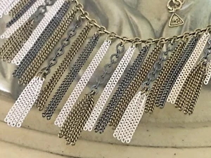 NEU SILPADA *FRANSEN VORTEILE* MESSING/HÄMATIT PLATTIERT FRANSEN HALSKETTE KRN0083 - Bild 1 von 4