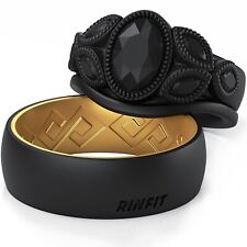 Rinfit Silicone Wedding Ring for Him and Her - Matching Rings for Couples Oval
