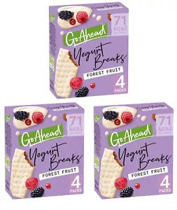Go Ahead Forest Fruit Yogurt Breaks Snack Bars 4 Pack PACK OF 3 - Picture 1 of 2