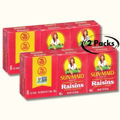 Pasas Sun-Maid sin semillas, 1 oz - 6 CT (2 PAQUETES) - ENVÍO GRATUITO Foto 1 de 3