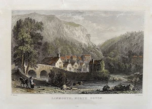 1835 Antique Print; Lynmouth, Devon after Thomas Allom - Picture 1 of 2