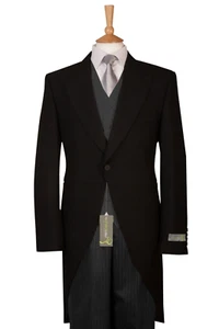 Tailcoat Suit 3 Piece Morning Jacket Trousers Waistcoat Wedding Royal Ascot Mens - Picture 1 of 12