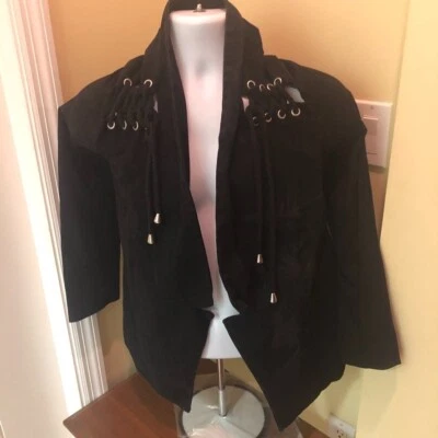 Chaqueta One Teaspoon para mujer negra talla 12 con capucha con cordones nueva con etiquetas Foto 1 de 4
