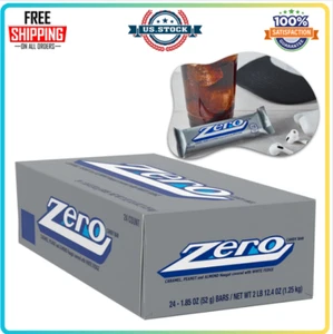 ZERO White Fudge Caramel Peanut and Almond Nougat Candy 1.85 oz Bars 24 Count - Picture 1 of 6
