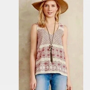 Anthropologie VELVET by Graham & Spencer Carina Embroidered Top X-Small - Picture 1 of 14