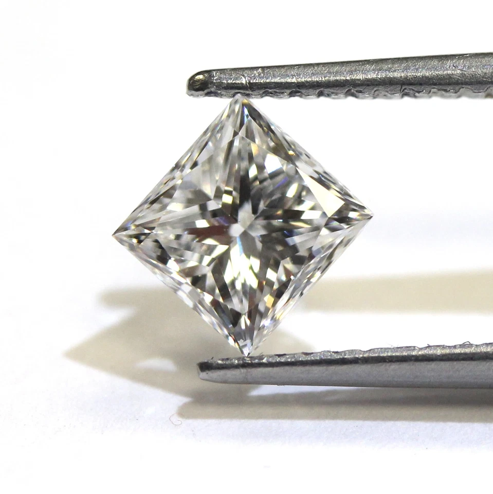 GIA certified loose 1ct SI1 F princess cut diamond vintage Natural square - Image 1 of 4