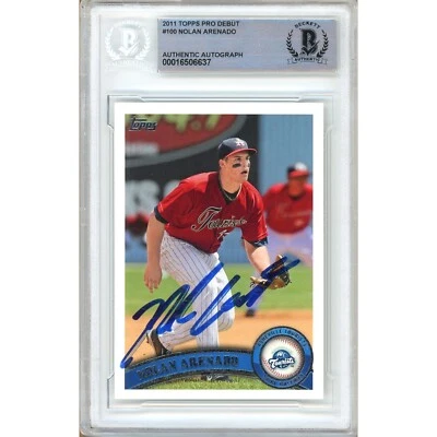Nolan Arenado Signed 2011 Topps Pro Debut #11 Beckett BAS Slabbed MiLB Auto - Image 1 of 4