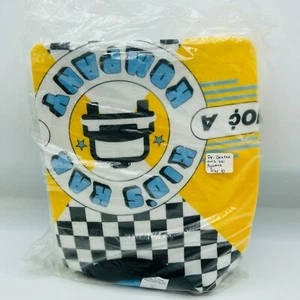 NOS Vintage Dr Denton 2 Piece Pajamas PJs Size 10 Cabs Checkers Yellow Black - Picture 1 of 6