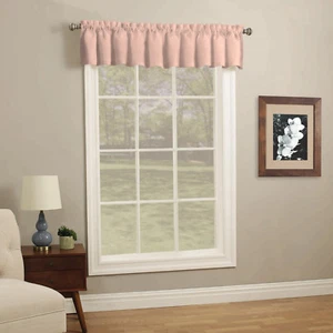 Home Solid Color Tailored Textured Window Valance, Blush, Size: 56" W x 14" L - Picture 1 of 3