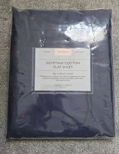 John Lewis, Egyptian Cotton 400 Thread, Double Size Flat Sheet, Mid Blue RRP £55 - Picture 1 of 2
