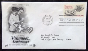 Scott 2039 FDC Volunteerism Volunteer Lend a Hand Art Craft PCS Cache ADDRESSED - Picture 1 of 3