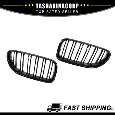 Pieza de 2 rejillas de parachoques delanteras negras brillantes aptas para BMW M6 2012-18 Foto 1 de 4