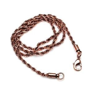 Pure Copper Rope Chain Handmad jewelry 100% Oxidized Copper Chain Necklace RJ-03 - Picture 1 of 8