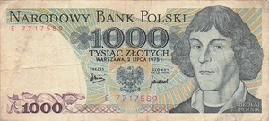 Polen 1000 Zlotych 2.7.1975 P 146a Serie E Umlaufbanknote Qash 2 - Bild 1 von 2