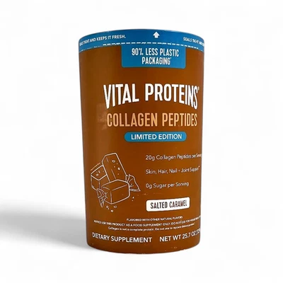 Vital Proteins Peptídeos de Colágeno Bebida Mix Pó, Caramelo Salgado - 25,7 oz - Imagem 1 de 3