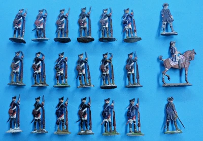 Plats d'étain 30mm - Zinnfiguren - 21 prussiens - Armée de Frédéric II - Photo 1/2
