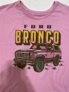 FORD Bronco Girls Youth Size XL Pink Offroad 4x4 Logo Truck - Picture 1 of 4