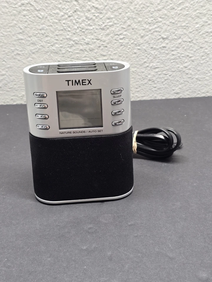 Timex T307S Dual Alarm Clock Radio Nature Sounds Preset Tuning Aux Plug In Free - Image 1 of 4