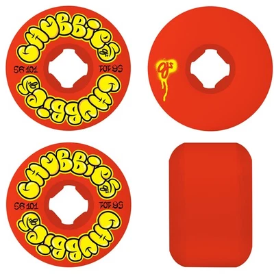 OJ WHEELS OJ Skateboard Wheels 56mm Throw Ups Chubbies 101A Red