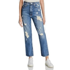 MOTHER Ladies Medium Wash High Waisted "Study" Hover Jeans, Distressed, Size 24 - Picture 1 of 6