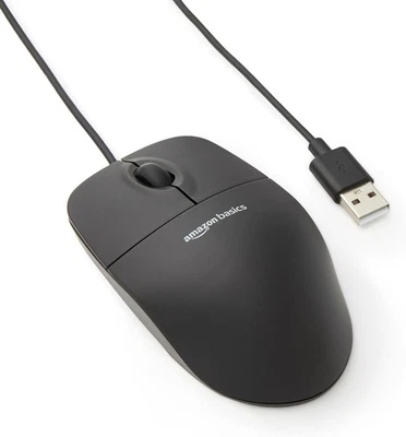 Amazon Basics 3-Button USB Wired Mouse with Scrolling and Tracking - Standard - Image 1 of 4